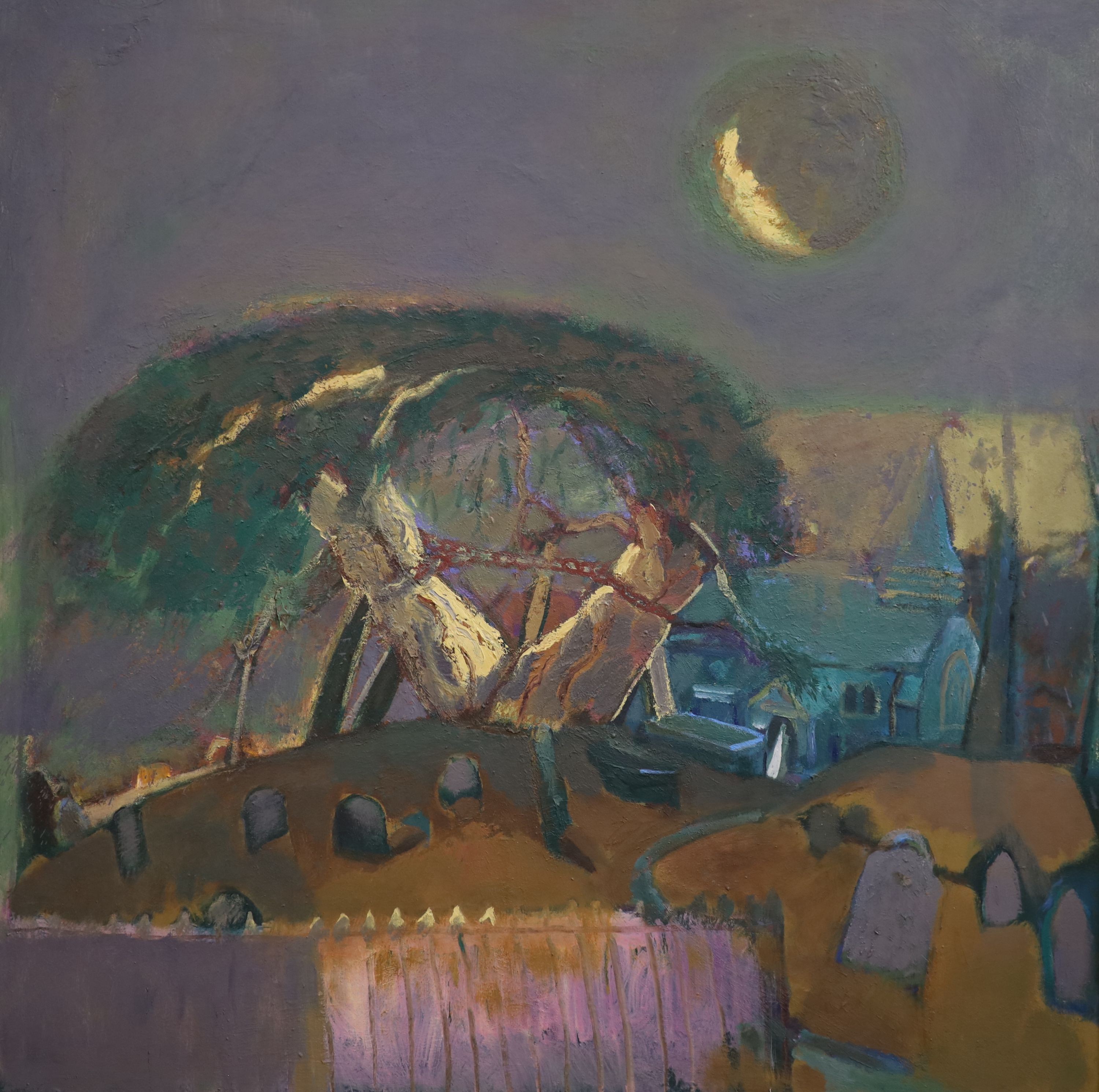 Harold Mockford (b.1932), The Yew Tree (Wilimington), oil on panel, 90 90cm